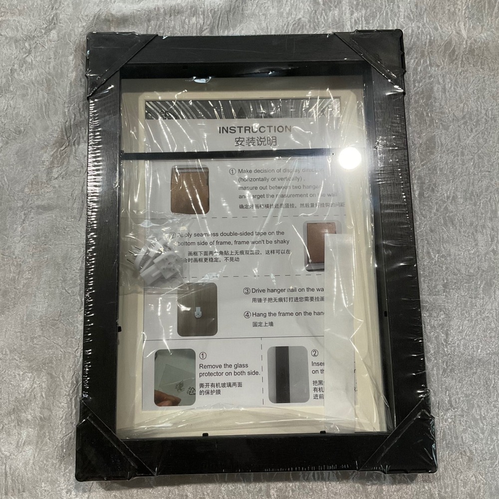 New 3D Black Wood Grain Shadow Box Frame 8x10 Deep Art Display Case Memory Box
